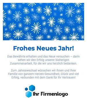 Digitale Neujahrskarte für Unternehmen Feuerwerk dunkler Himmel