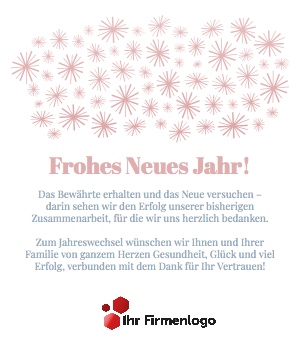 Geschäftliche Neujahrs-E-Card festliches Feuerwerk