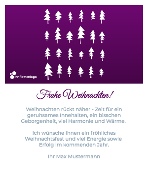 Digitale Weihnachtskarte für Unternehmen klassisch elegant