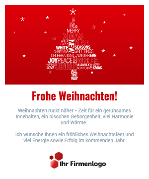Minimalistische Firmen-Weihnachtskarte einfarbig