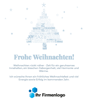 Geschäftliche E-Card modernes Weihnachtsdesign invertiert
