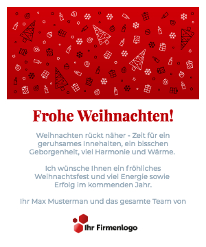 Professionelle Weihnachtskarte für Geschäftskunden