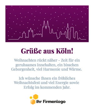 Business Weihnachtskarte zeitgemäßes Festtagsmotiv