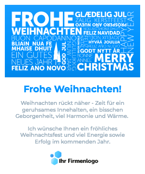 Digitale Firmen-Weihnachtskarte minimalistisch einfarbig