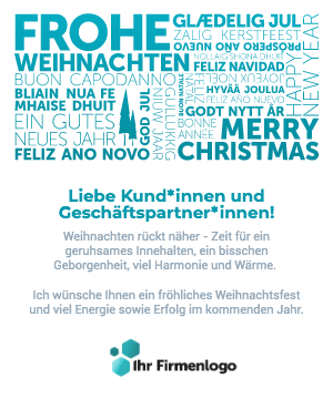 Geschäftliche E-Card Weihnachten elegantes invertiertes Motiv