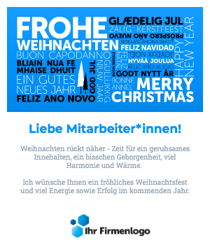 Professionelle E-Card Weihnachtsmotiv für Unternehmen