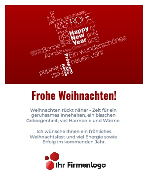 Internationale Business E-Card Weihnachtsgrüße verschiedene Sprachen