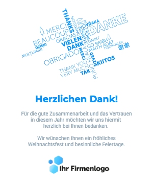 Weihnachtliche Firmen-Dankeskarte elegantes invertiertes Design