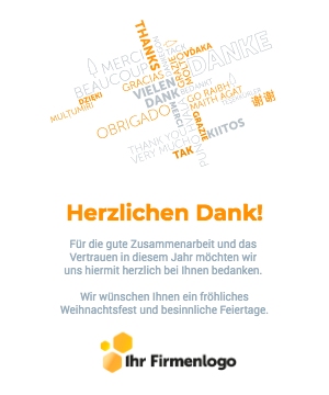 Business Weihnachts-Dankeskarte alternative Farbversion
