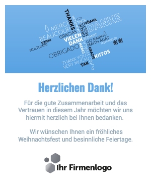 Digitale Weihnachts-Dankeskarte für Geschäftskunden klassisch