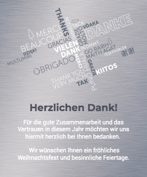 Internationale Business-Dankeskarte Danke-Wortwolke mehrsprachig