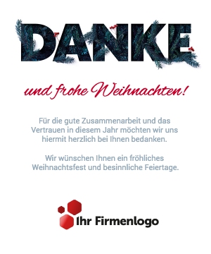 Weihnachtliche Firmen-Dankeskarte Tannenbaum mit Danke