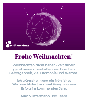 Digitale Weihnachtskarte für Unternehmen zeitlos elegant