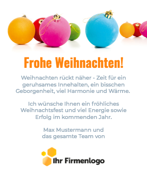 Firmen-Weihnachtskarte natürliches Wintermotiv