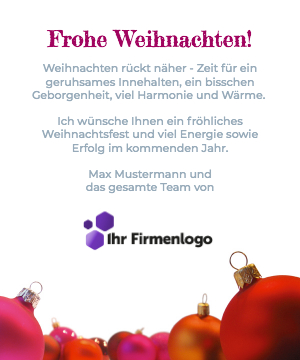 Digitale E-Card für Unternehmen festliches Wintermotiv