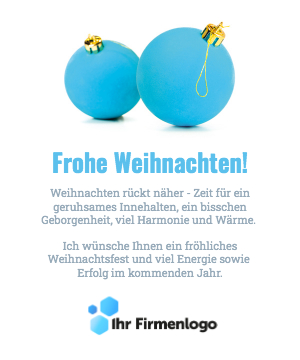 Firmen-Weihnachtskarte natürliches Festtagsambiente