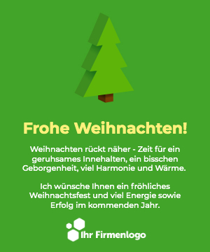 Geschäftliche E-Card stimmungsvolles Weihnachtsmotiv dunkel