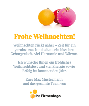 Digitale Firmen-Weihnachtskarte winterliche Naturszene