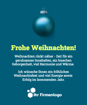 Digitale Weihnachtskarte Geschäftskunden elegantes Dunkeldesign