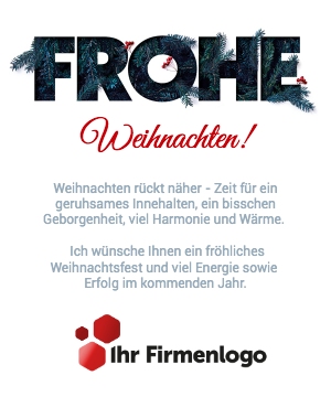 Geschäftliche Weihnachtskarte Tanne Frohe Weihnachten