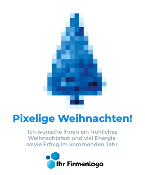Digitale Business E-Card moderner Pixelbaum blau