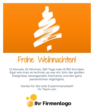 Geschäftliche E-Card minimalistischer Weihnachtsbaum Liniendesign