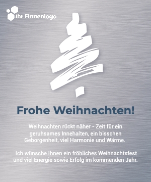 Business E-Card eleganter Weihnachtsbaum auf Metallic-Oberfläche